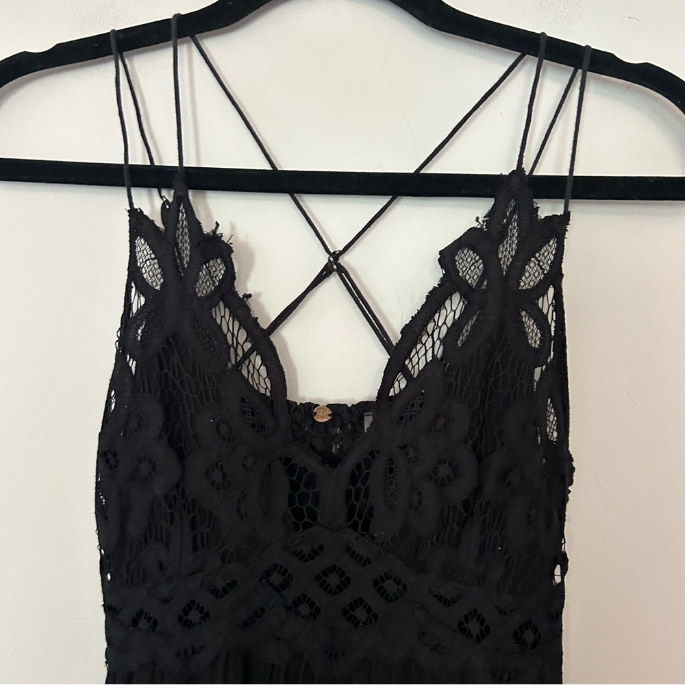 Free People One Adella Slip Black Lace Mini Dress - Picture 6 of 6